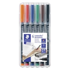 Lumocolor&reg; permanent pen 313 WP6, 6 farver